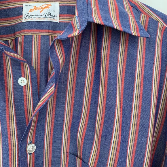Vintage Jossyth - Size L - Blue / Red button up dress shirt - Picture 2 of 6